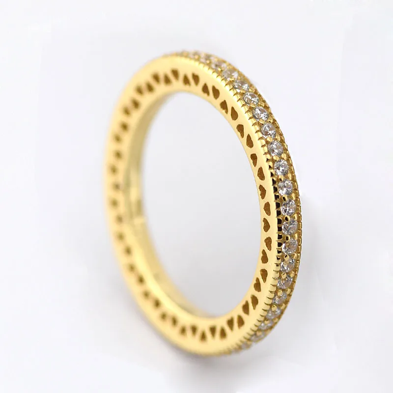 CKK Ring Golden Hearts of Love Rings for Women Men Anillos Mujer Anel Bague Femme Wedding Engagement 925 sterling silver Jewelry