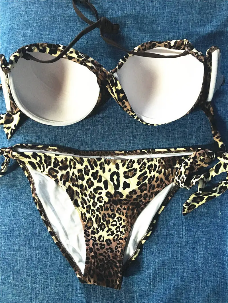 2019 распродажа превосходный материал бикини с леопардовым узором пуш-ап на
