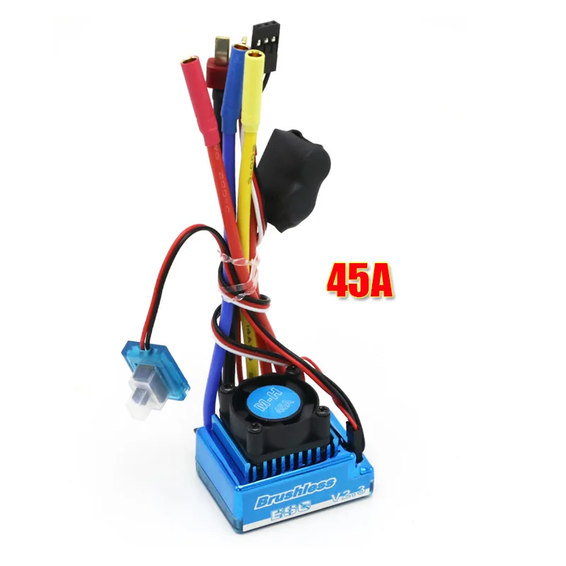 45A ESC Водонепроницаемый 25A 35A 45A 60A 80A 120A ESC Бесщеточный Регулятор скорости для 1/8 1/10 1/12 RC автомобиль гусеничный RC лодка часть - Цвет: 45A ESC
