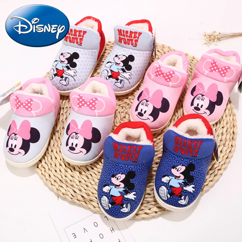 Disney/Новинка 2019 хлопковые тапочки домашняя теплая обувь с рисунком Минни
