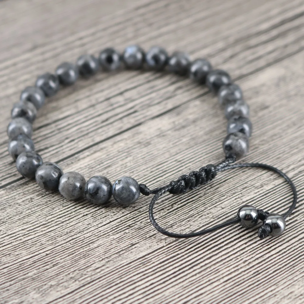 Браслеты из Лабрадорита Бусы натурального лунного камня подарок для влюбленных