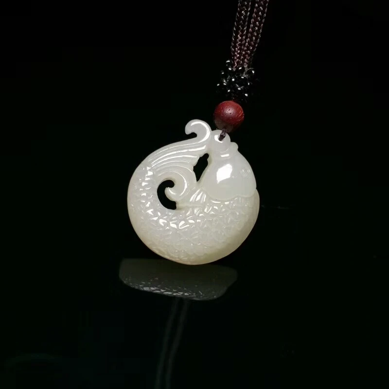H6#Exquisite Hetian jade auspicious carp pendant white meaning | Украшения и аксессуары