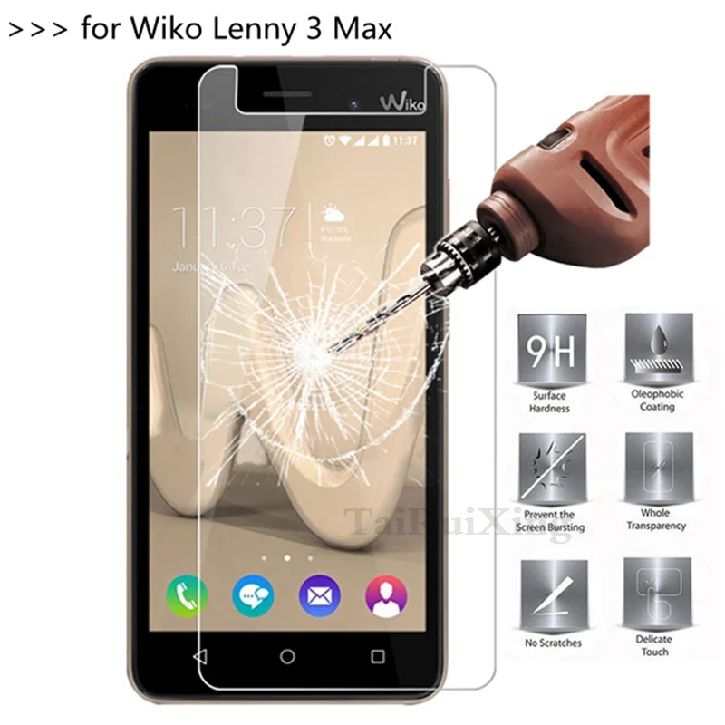 Закаленное стекло для экрана TaiRuiXing 2.5D 0 26 мм 9H Wiko Lenny 3 Max закаленное защитное |
