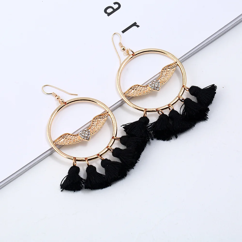 Чешские кисточкой серьги для Для женщин Pendientes flecos Mujer Moda Boho Модные украшения Bijoux