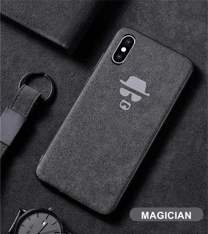 Magician Чехол QINUO Magician Batman с логотипом Turn Fur для iPhone 11 Pro 6 6S 7 8 Plus X XS Max XR Suede Telefon Kilifi Cool Cover Coque - Цвет: Magician