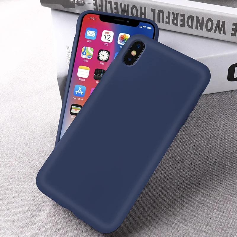 Jisoncase для iphone X Xs Max XR простой чехол для телефона тонкий матовый Жесткий Силиконовые обложка Карамельный цвет для iphone чехол логотип