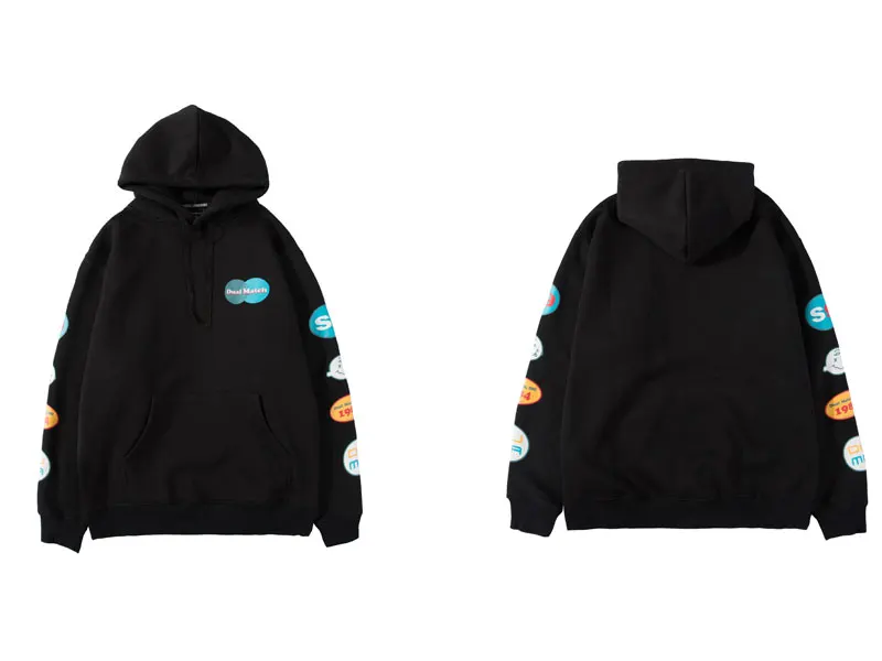 Рукав граффити Графический Принт толстовки хип хоп Повседневный пуловер с