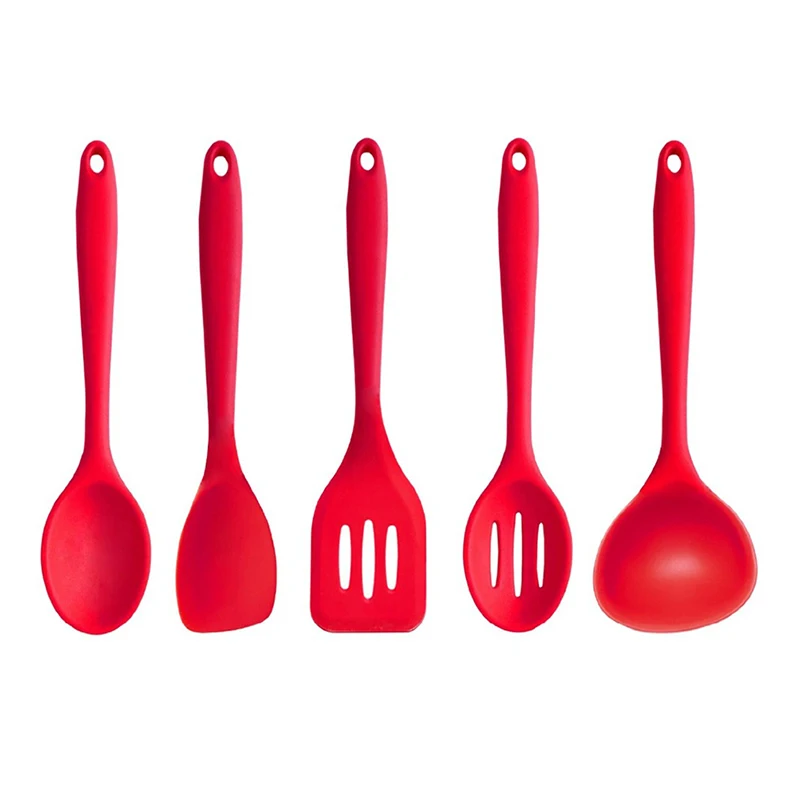 

5pcs Silicone Baking Set, Silicone Kitchen Tools, Kitchen Cooking Utensil Set with Spatulas, Spoons, Cooking Utensils