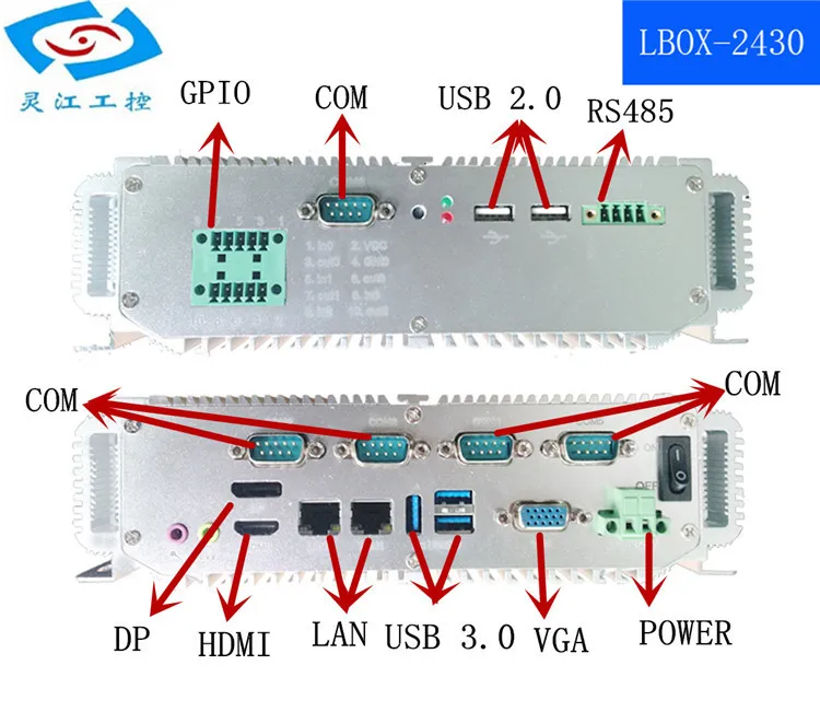 Чехол rackmount для I5 2 4 ГГц 32 Гб SSD Безвентиляторный промышленный ПК itx 1037U