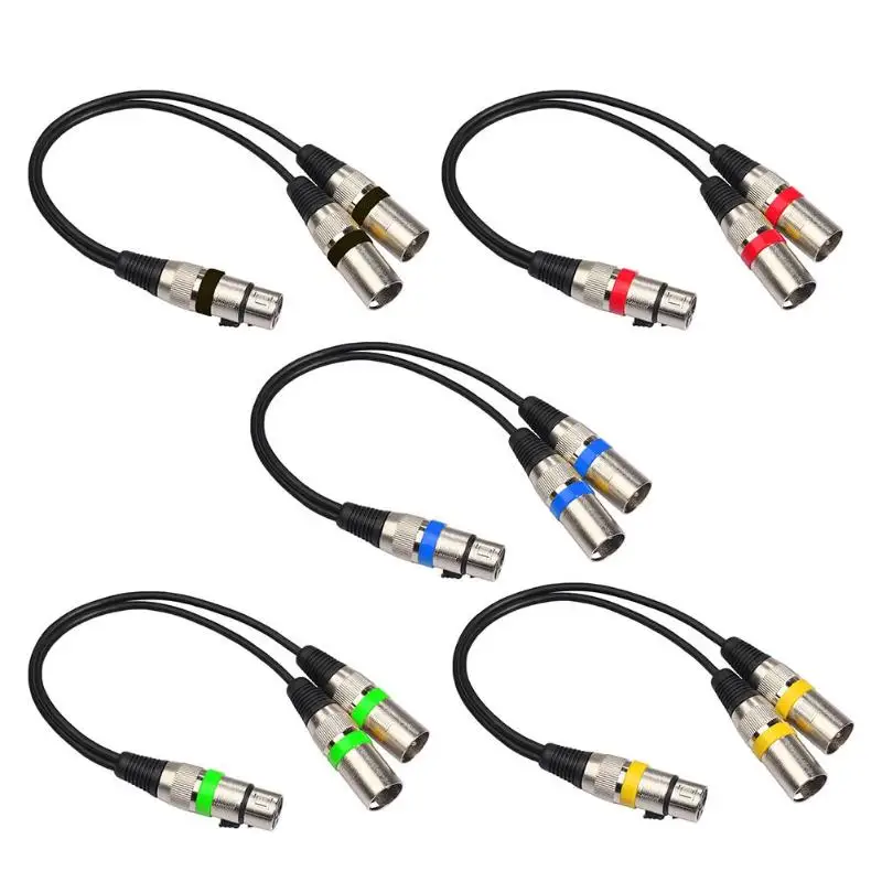 

3Pin XLR Female Jack to Dual 2 Male Plug Y Splitter 30cm Adapter Cable Wire for Amplifier Speaker Headphone Mixer