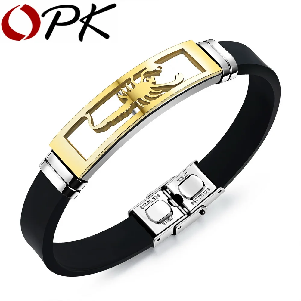 Мужской силиконовый браслет с скорпионом из нержавеющей стали|jewelry gordons|jewelry