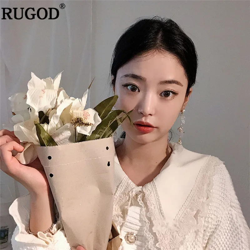 RUGOD Vintage Fashion Women Tops Solid O-Neck Casual Cardigans 2020 Knitted Warm Winter Clothes pull femme hiver |