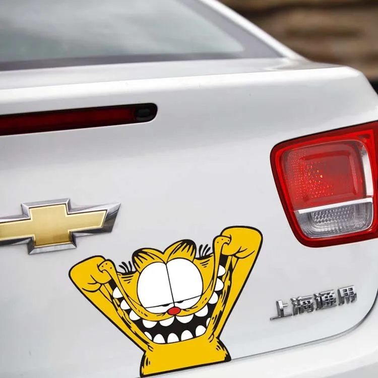 Оптовая продажа забавные мультяшные наклейки и на автомобиль Garfield Make Face для outlander