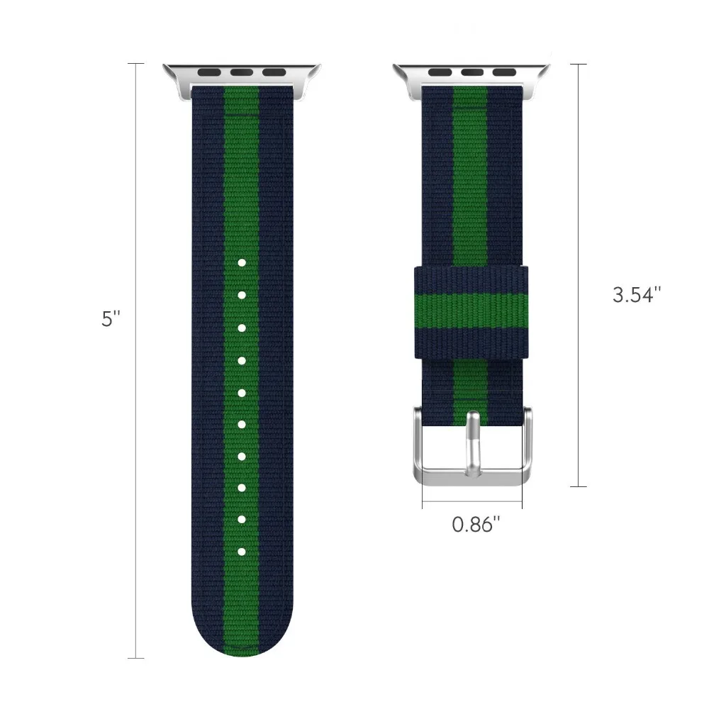 Ремешок нейлоновый для Apple Watch Цветной полосатый браслет Series 4 3 2 1 40 мм 44 38 42 -