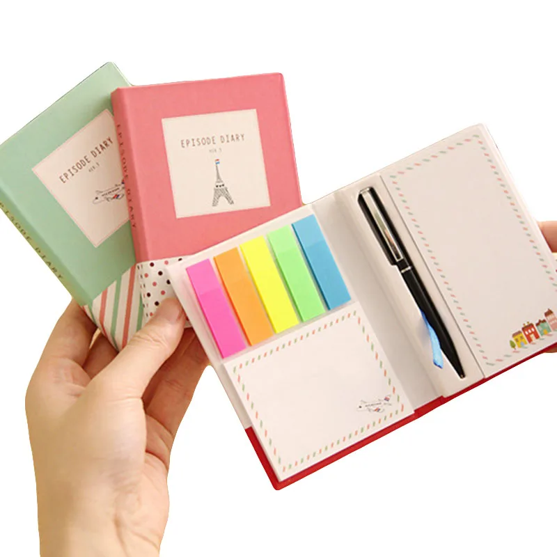 Блокнот Memopad в корейском стиле креативный блокнот твердом переплете с ручкой 1