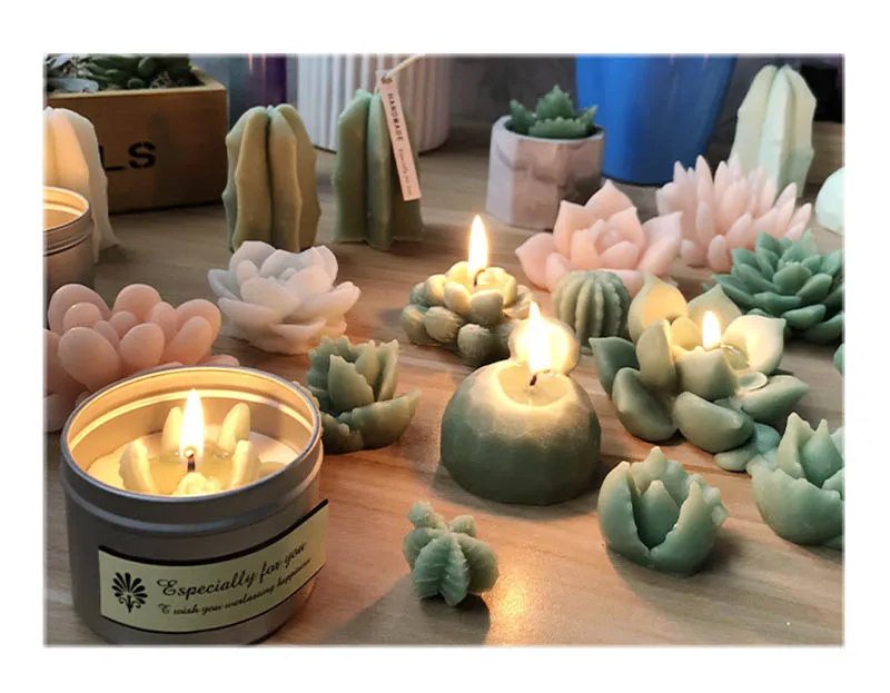 Handmade Silicone Candle Molds Succulent Scented candle mould Concrete planter Molds