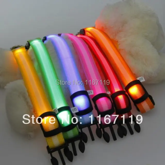 Wholesale 2pcs/lot Hot sale Safety LED Dog Flashing Collar 8 colour 4size | Дом и сад