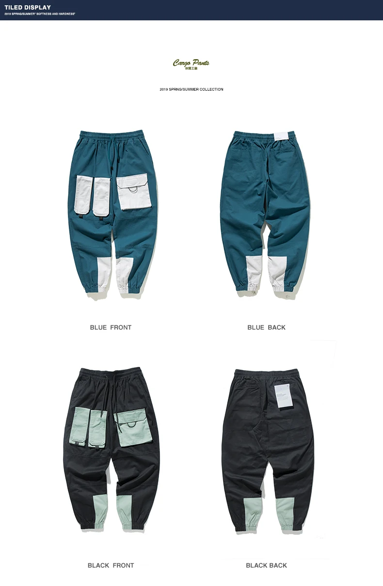INFLATION Autumn New Arrival Streetwear Cargo Pants Men Hip Hop Jogger Pants Multi-Pockets Men Loose Style Pants 93328W