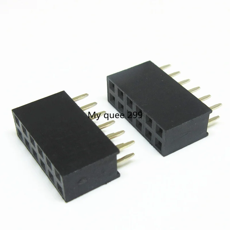 

Free shiiping 10pcs 12P 2*6pin Female Double Row Straight Pin Pitch 2.54mm 2*6pin Needle Header Strip Socket Connector 2.54-2X6P