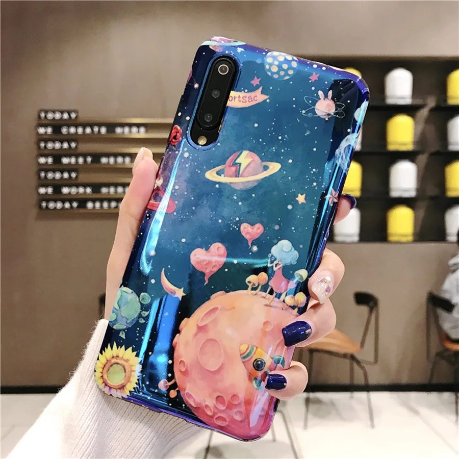 Чехол из ТПУ с изображением космоса для xiaomi redim note 7 mi 9 8 se A2, чехол, Модный мягкий силиконовый чехол для телефона с рисунком blue ray