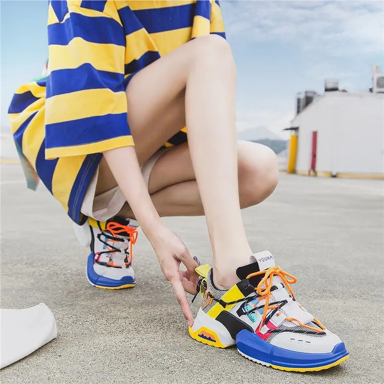 New Chunky Fashion Sneakers Platform Women Thick Sole Ladies Female Chunky Shoes Women Casual Vulcanize Platform Sneakers