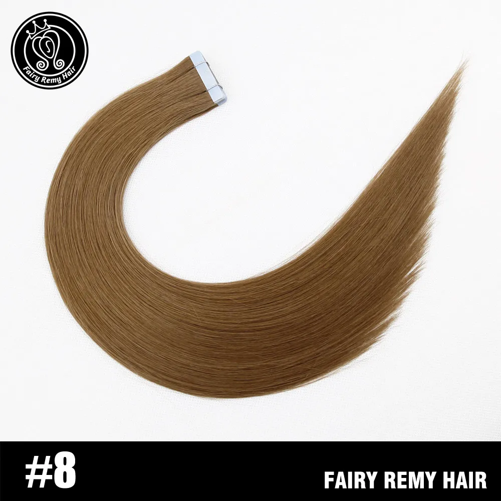 #8 Сказочные волосы remy, 2,0 г/шт., 22 дюйма, натуральные человеческие волосы для наращивания на ленте, пепельный блонд, европейские волосы remy для наращивания, 40 г/ПАК - Цвет: #8