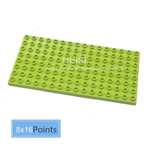Duplo Совместимость с лего Дети DIY игрушки ABS пластик строительные игрушки блоки кирпичи части 8x8 развивающие обучающие игрушки для ребенка 3 лет - Цвет: 8x16 Light Green