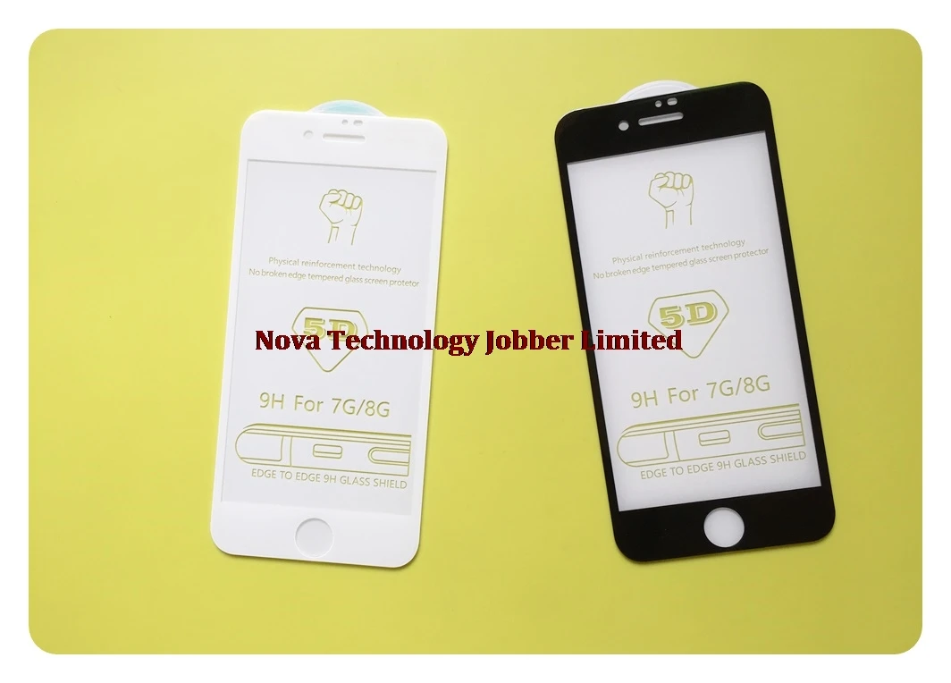 

Wyieno 5D 9H Curved Edge Full Cover Tempered Glass Protect Film For iphone XR Screen Protector Black White ; 10pcs/lot