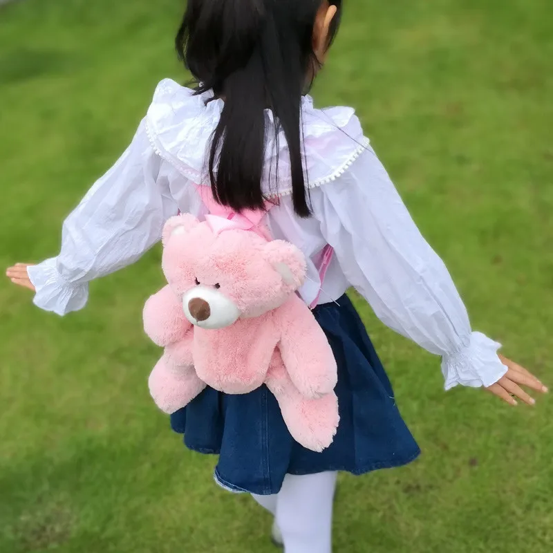 

1Pc Cute Teddy Bear Plush Toy Lovely Cartoon Brown Bear Backpack Bag SchoolBag Girls Boys Kindergarten Birthday Christmas Gift