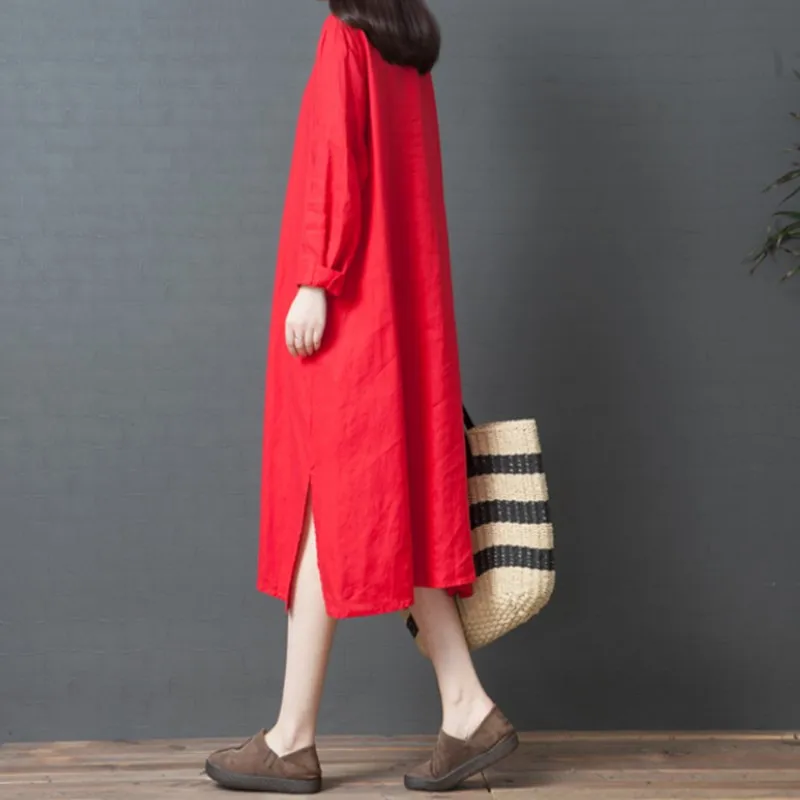 Новинка Весна 2019 женское платье однотонные рубашки с карманами и длинным рукавом