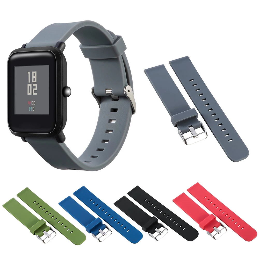 Ремешок силиконовый Essidi 20 мм для Xiaomi Amazfit Bip S Lite Pop универсальный браслет GTS 2 2e Mini GTR