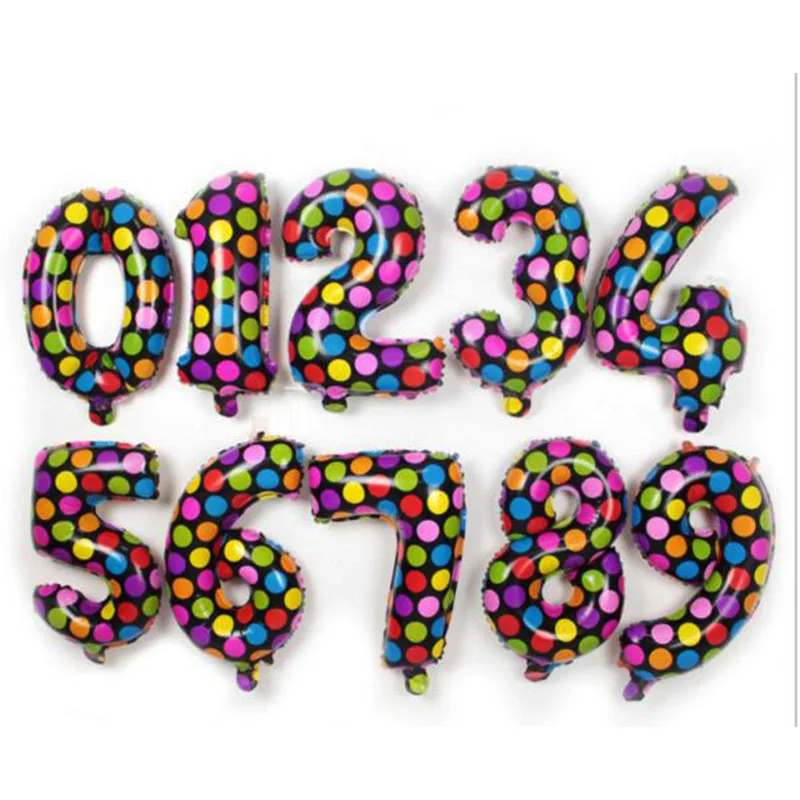 

New arrival 50pcs/lot 18inch cartoon point number balloon inflatable air ballon for birthday Party Supplies kids party decor