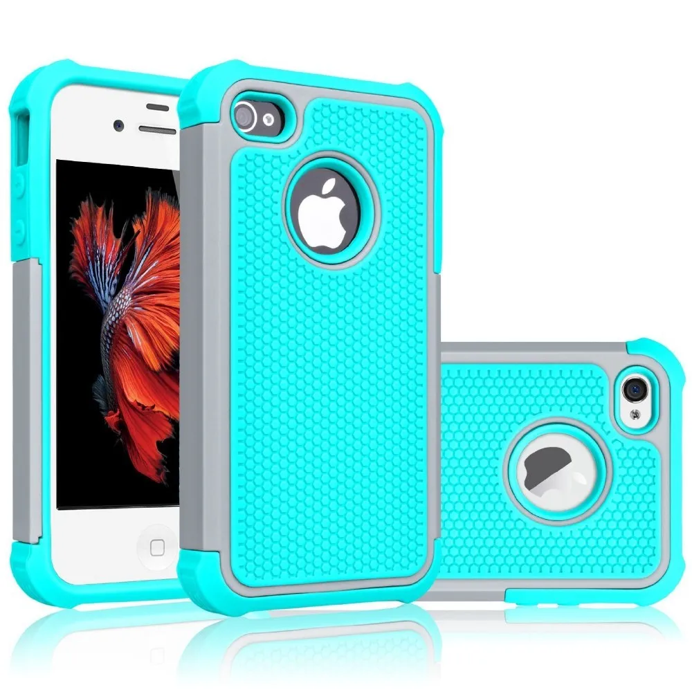 Для iPhone 4S чехол для iPhone 4 Чехол Мягкий ТПУ силиконовый и жесткий Гибридный противоударный Прочный чехол для телефона для iPhone 4S 4 4G