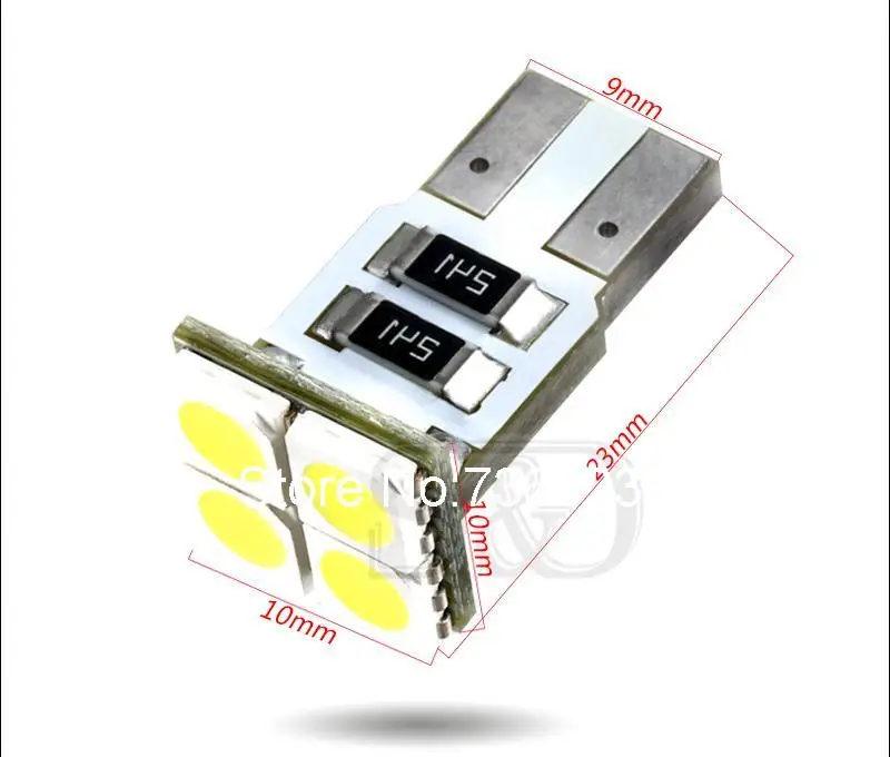 10 шт. T10 4SMD чистый белый CANBUS OBC безошибочный W5W светодиодный автомобильные лампы 501