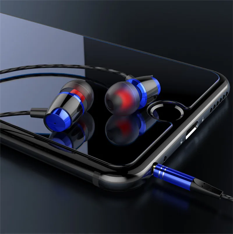 Металлические наушники 9D проводная гарнитура Hi Fi вкладыши с басами для телефонов