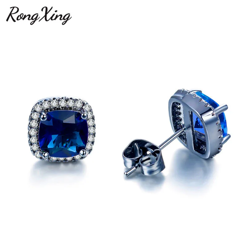 Женские винтажные серьги с фианитами черные золотые разноцветные модное в форме