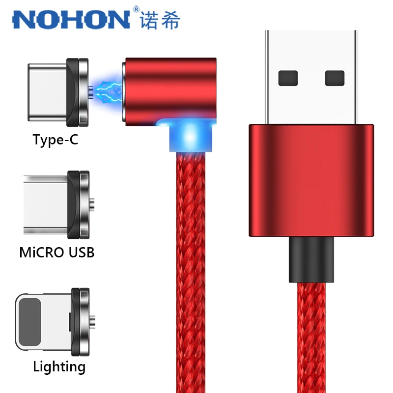 Магнитный зарядный кабель NOHON Micro USB Type C для iPhone X 7 8 6 Samsung Huawei LG|Кабели мобильных
