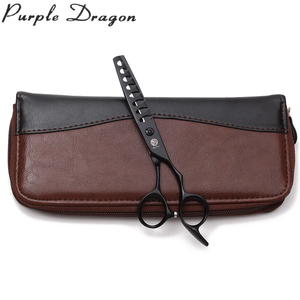Z9122 6&quot 17cm JP 440C Purple Dragon Black Hairdressing Scissors Cutting Thinning Shears Willow Leaf Shape Hair | Красота и