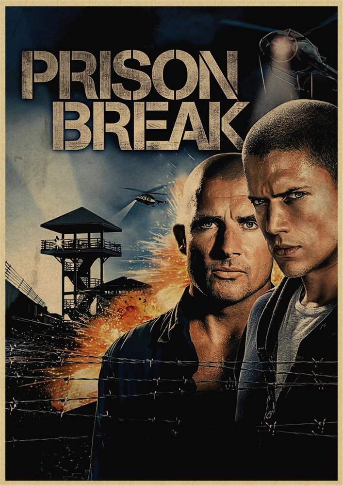Тюрьма Break Wentworth Miller Американский сериал, ВИНТАЖНЫЙ ПЛАКАТ из крафт-бумаги, рисунок, украшение дома, стикер на стену - Цвет: Белый