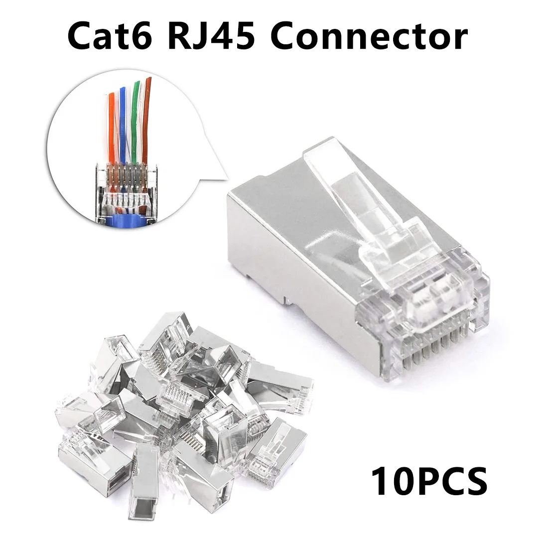 Разъем RJ45 Cat6 модульный Ethernet кабель разъем Cat 6 ОБЖИМНАЯ сеть RJ 45