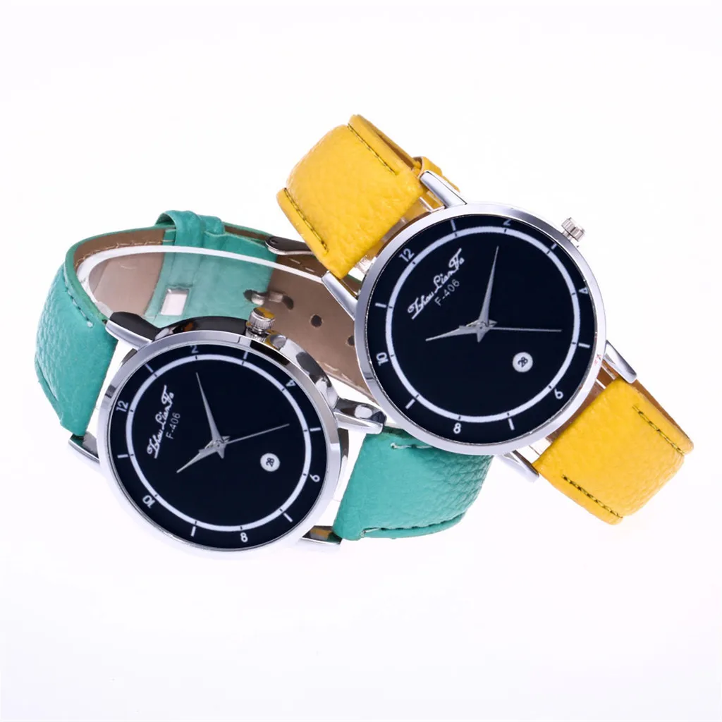 Часы наручные мужские повседневные женские кварцевые цветные мини-часы с