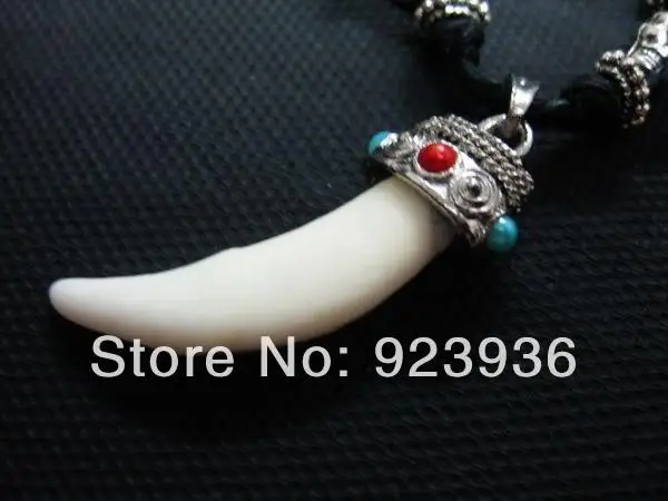 5 шт. тибетская настоящая белая крутая кость волка готические байкерские