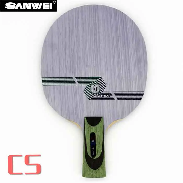 CS short handle Sanwei GREEN EVEN(QY-1091, 11 слоев древесины, управления) лезвие для настольного тенниса для 40+ ракетка для Пинг-Понга Летучая Мышь - Цвет: CS short handle