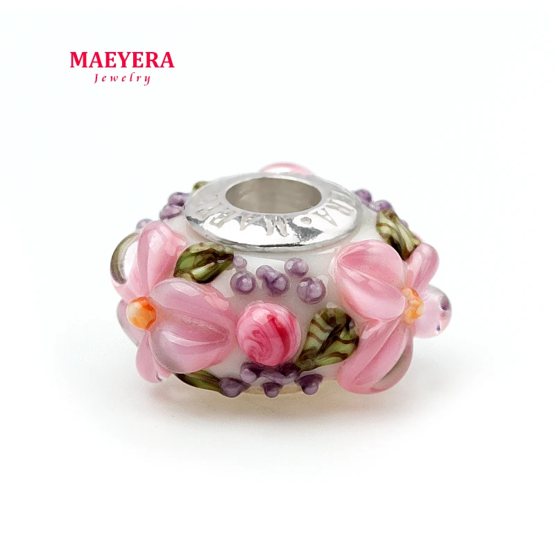 MAEYERA ювелирные изделия настоящие S925 сердечник розовый цветок стерео лепестки