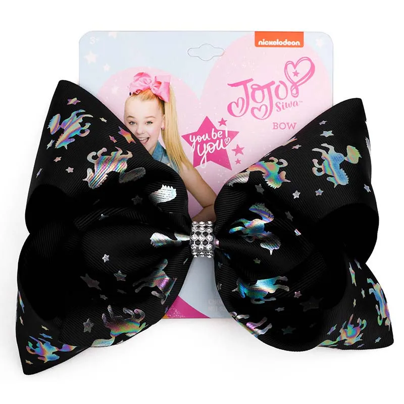 B5 JOJO Siwa бант для волос 8 дюймов Большая Радуга детские украшения для волос Единорог горячая штамповка Grosgrain лента бант головной убор для девочек-подростков - Цвет: B5