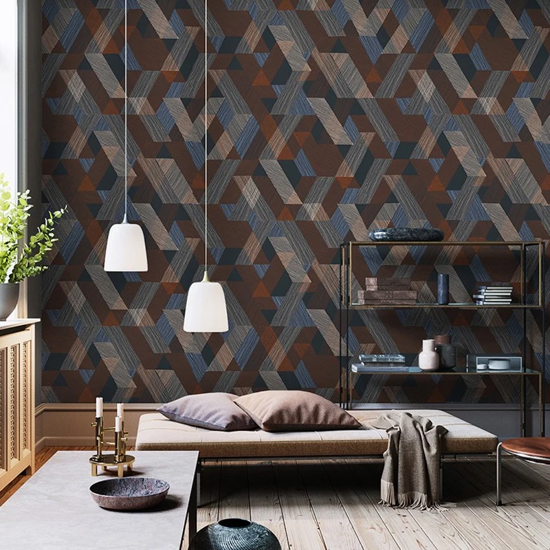 Geometric Square Lattice Waterproof Non-woven Wallpaper Roll Papel De Parede 3D Modern Living Room Bedroom TV Backdrop | Обустройство