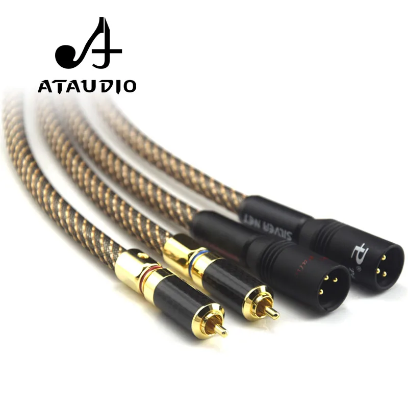 Посеребренный кабель ATAUDIO Hifi XLR папа RCA высокопроизводительный QED hifi XLR|rca male cable|rca to