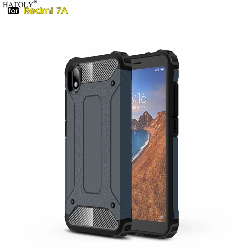 

HATOLY For Coque Xiaomi Redmi 7a Case Redmi 7a Heavy Armor Slim Hard Rubber Tough Cover Silicone Phone Cases for Xiaomi Redmi 7a