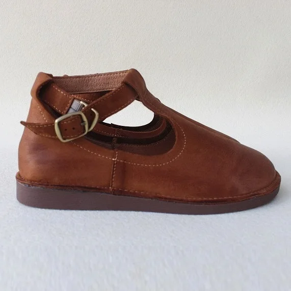 Careaymade-Retro of literature and art first-class leather shoes,all-leather pure hand-made casual women's single shoes,sandals