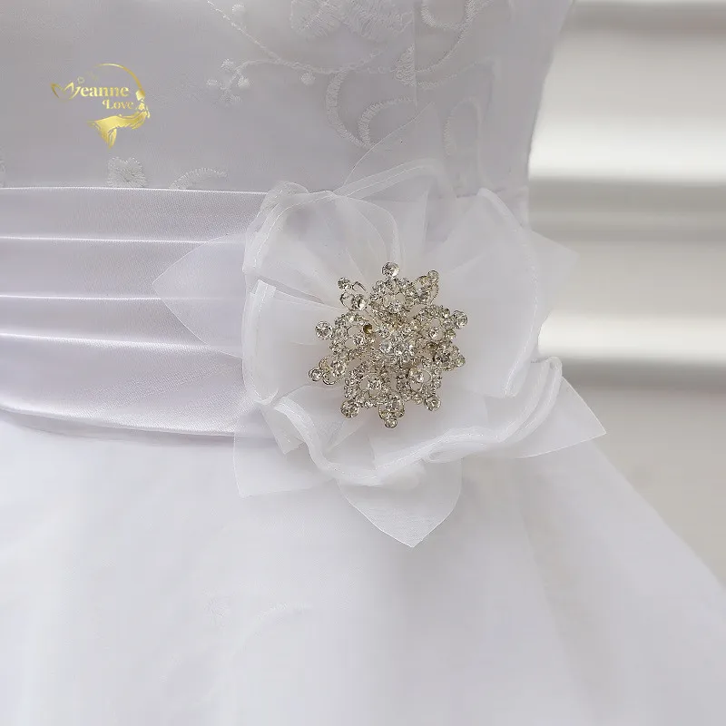 Женское свадебное платье до колен белое короткое Кружевное трапециевидной формы